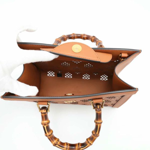 グッチ ハンドバッグ ダイアナ スモール トート バンブー ダイヤモンドカットアウトレザー 702721 GUCCI 2wayバッグ