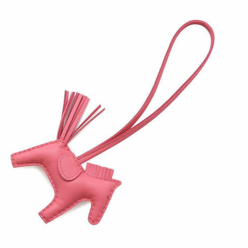 エルメス バッグチャーム ロデオ PM ローズアザレ ラムスキン U刻印