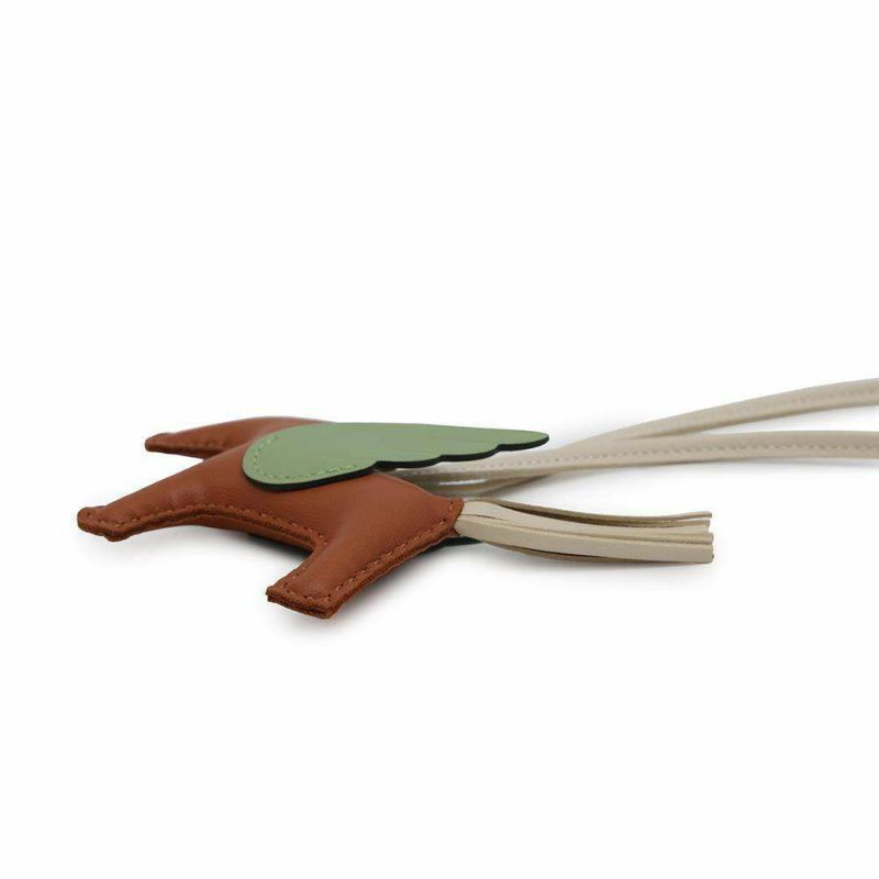 エルメス バッグチャーム ロデオPM ペガサス ゴールド/クレ/ヴェールクリケット ラムスキン B刻印