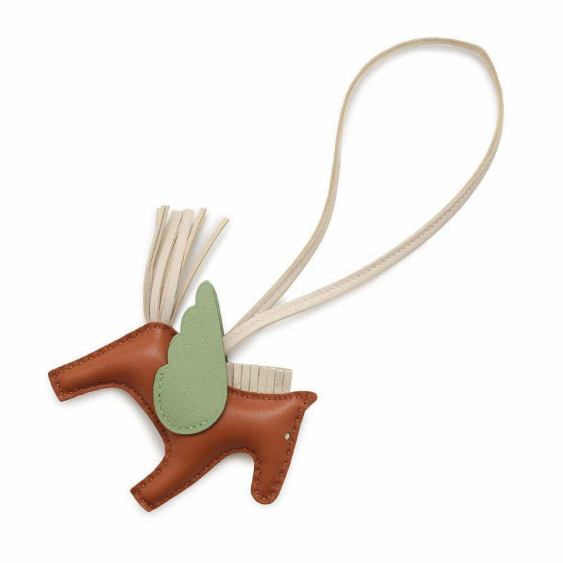 エルメス バッグチャーム ロデオPM ペガサス ゴールド/クレ/ヴェールクリケット ラムスキン B刻印