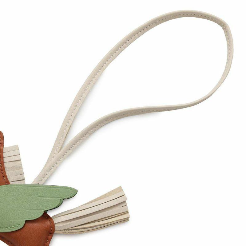 エルメス バッグチャーム ロデオPM ペガサス ゴールド/クレ/ヴェールクリケット ラムスキン B刻印