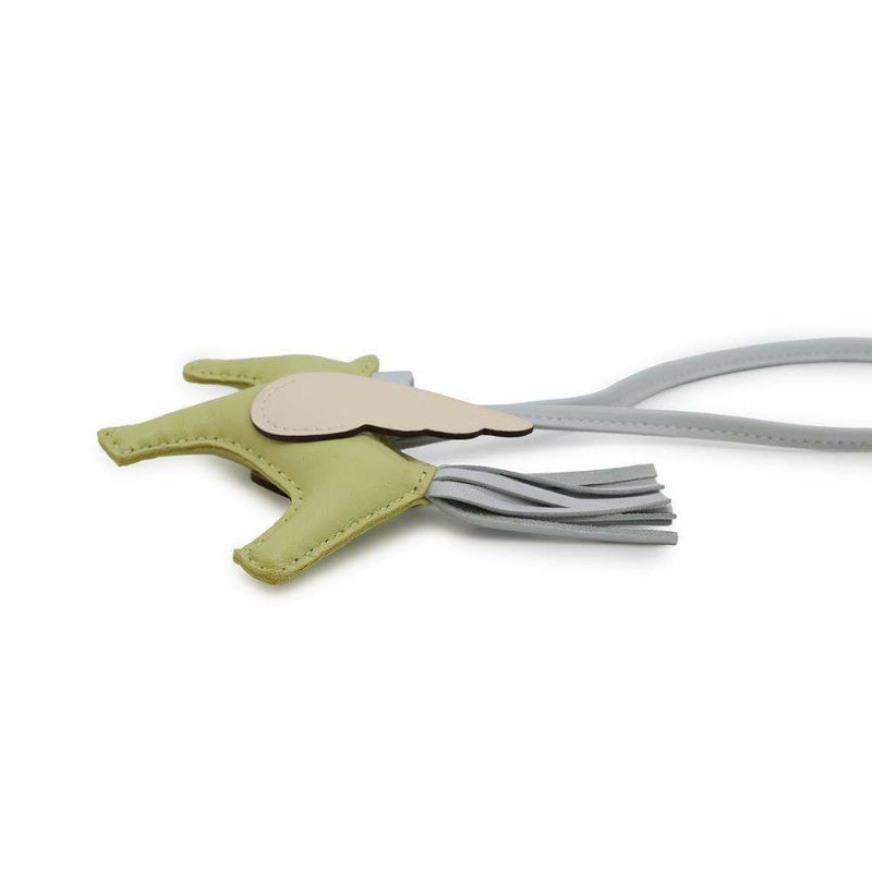 エルメス バッグチャーム ロデオPM ペガサス ジョーヌブルジョン/ブルーブリュム/ナタ ラムスキン Z刻印