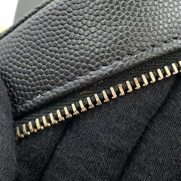 シャネル バニティバッグ トップハンドル マトラッセ ココマーク キャビアスキン AP2573 CHANEL 化粧ポーチ 黒