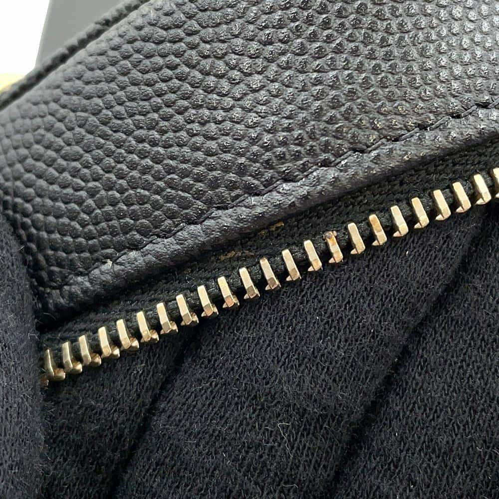 シャネル バニティバッグ トップハンドル マトラッセ ココマーク キャビアスキン AP2573 CHANEL 化粧ポーチ 黒