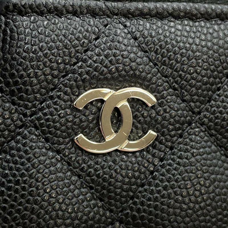 シャネル バニティバッグ トップハンドル マトラッセ ココマーク キャビアスキン AP2573 CHANEL 化粧ポーチ 黒