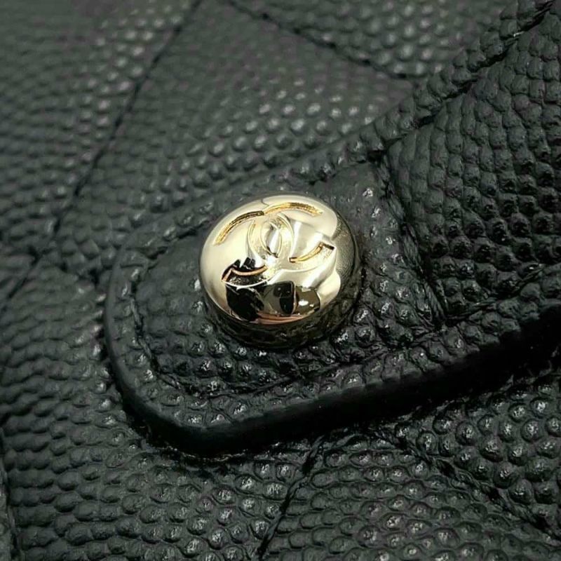 シャネル バニティバッグ トップハンドル マトラッセ ココマーク キャビアスキン AP2573 CHANEL 化粧ポーチ 黒