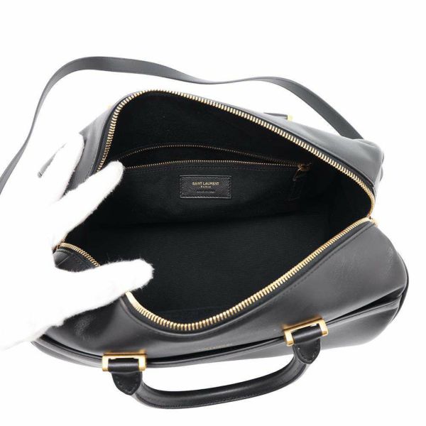 サンローランパリ ハンドバッグ ダッフル ポーラー レザー 533480 SAINT LAURENT PARIS ショルダーバッグ 黒