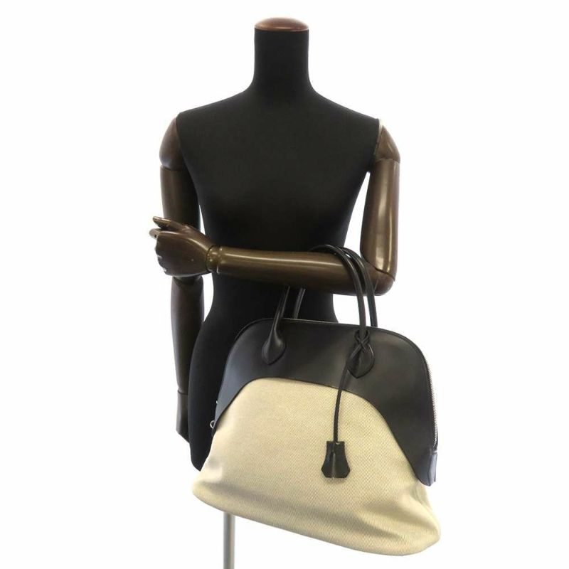 エルメス ハンドバッグ ボリード35 パドック ブラック/ナチュラル/ヴァッシュハンター/ツイルテック T刻印