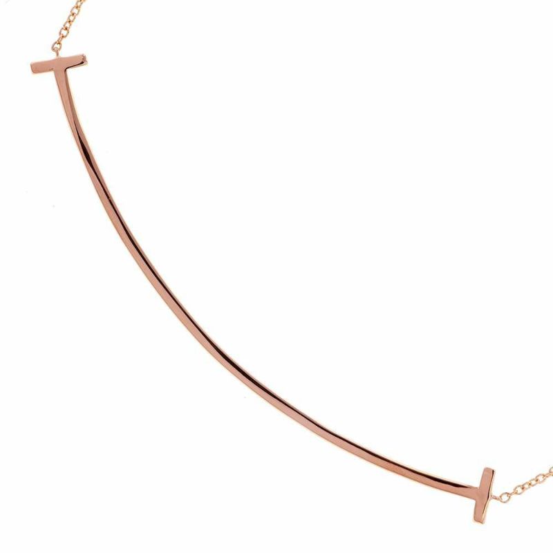 ティファニー ネックレス Tスマイル ペンダント ラージ ダイヤモンド 計0.19ct K18PGピンクゴールド 60011654 ジュエリー