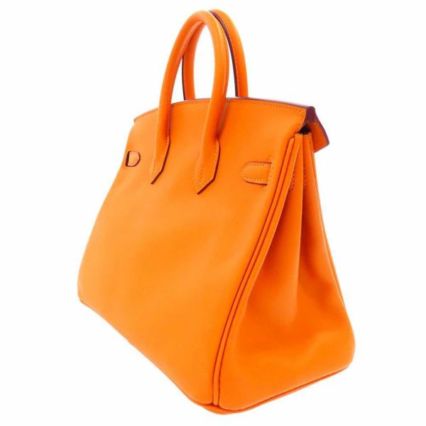 エルメス バーキン25 アプリコット/シルバー金具 スイフト B刻印 HERMES Birkin ハンドバッグ