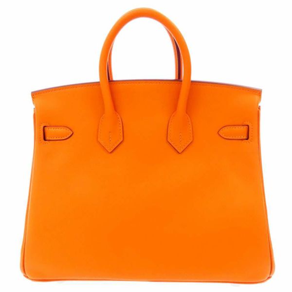 エルメス バーキン25 アプリコット/シルバー金具 スイフト B刻印 HERMES Birkin ハンドバッグ