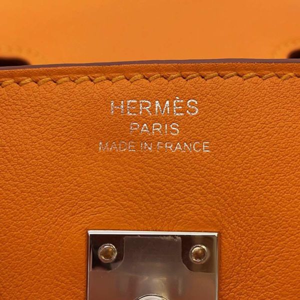 エルメス バーキン25 アプリコット/シルバー金具 スイフト B刻印 HERMES Birkin ハンドバッグ