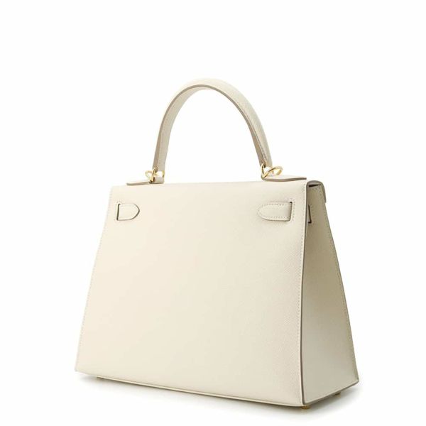 エルメス ハンドバッグ ケリー28外縫い クレ/ゴールド金具 エプソン Y刻印 2wayショルダー