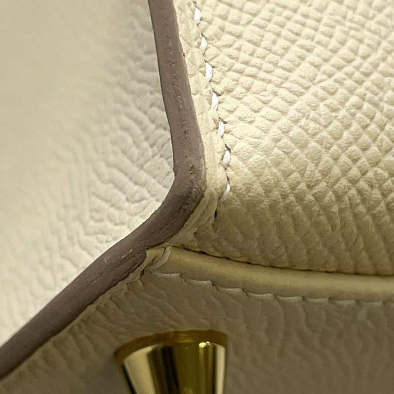 エルメス ハンドバッグ ケリー28外縫い クレ/ゴールド金具 エプソン Y刻印 2wayショルダー