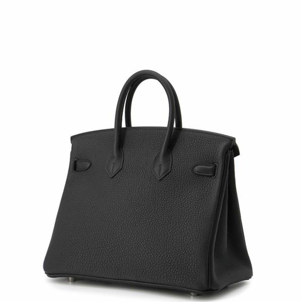 エルメス バーキン25 ブラック/シルバー金具 トゴ W刻印 HERMES Birkin ハンドバッグ 黒