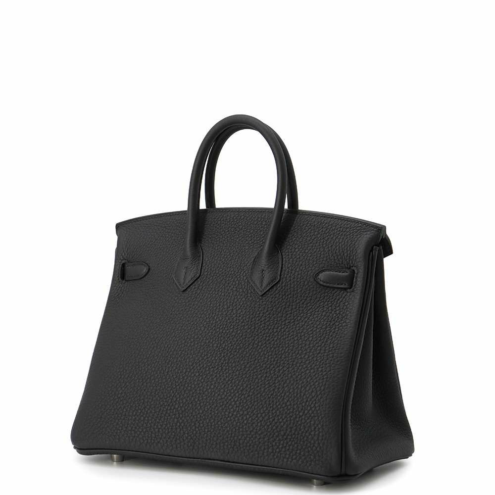 エルメス バーキン25 ブラック/シルバー金具 トゴ W刻印 HERMES Birkin ハンドバッグ 黒