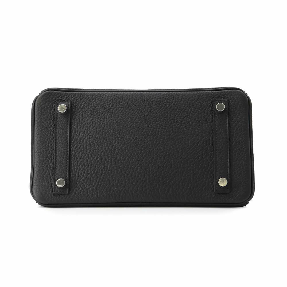 エルメス バーキン25 ブラック/シルバー金具 トゴ W刻印 HERMES Birkin ハンドバッグ 黒