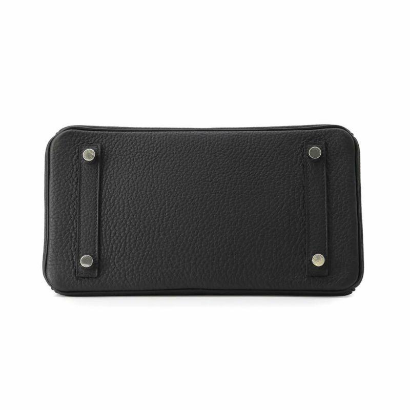 エルメス バーキン25 ブラック/シルバー金具 トゴ W刻印 HERMES Birkin ハンドバッグ 黒