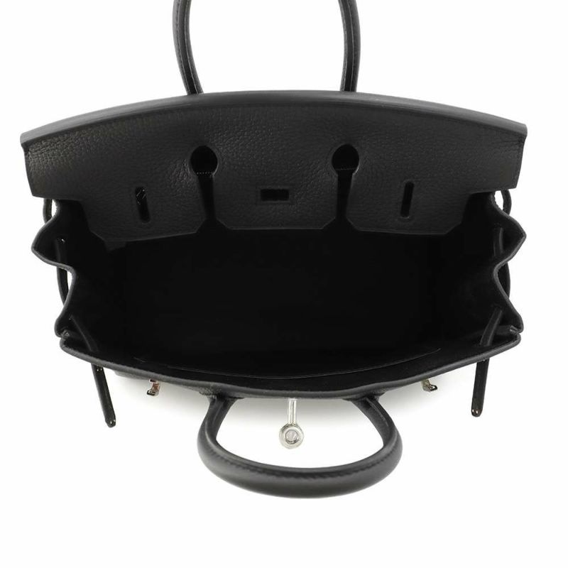 エルメス バーキン25 ブラック/シルバー金具 トゴ W刻印 HERMES Birkin ハンドバッグ 黒