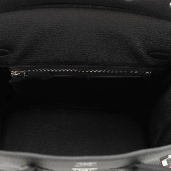 エルメス バーキン25 ブラック/シルバー金具 トゴ W刻印 HERMES Birkin ハンドバッグ 黒