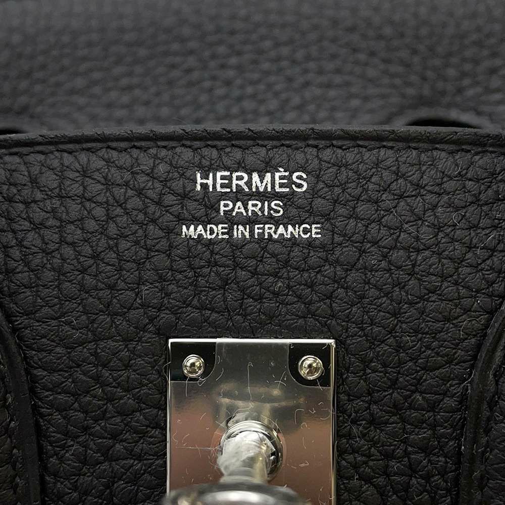 エルメス バーキン25 ブラック/シルバー金具 トゴ W刻印 HERMES Birkin ハンドバッグ 黒