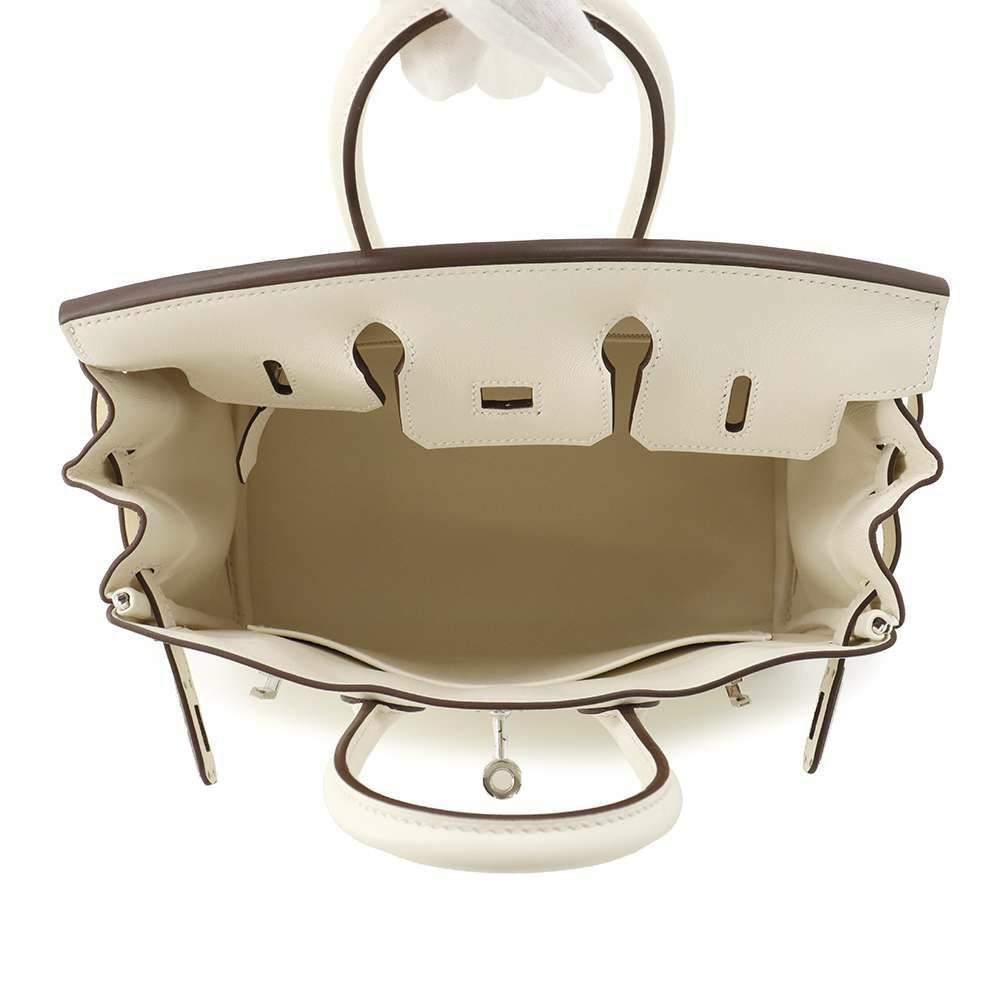 エルメス バーキン25 ジョーヌプッサン/ナタ/シルバー金具 トワルアッシュ/スイフト U刻印 HERMES Birkin