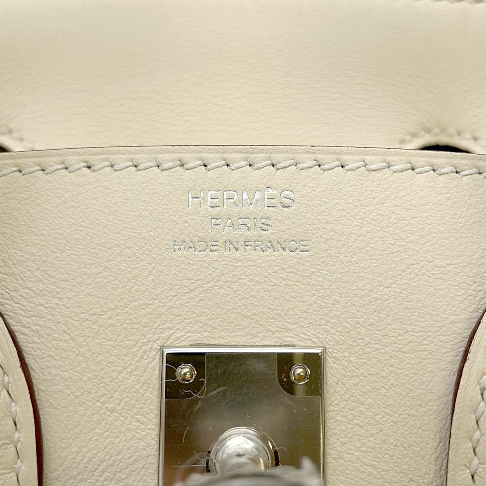 エルメス バーキン25 ジョーヌプッサン/ナタ/シルバー金具 トワルアッシュ/スイフト U刻印 HERMES Birkin