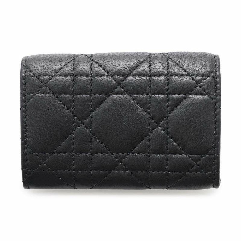 クリスチャン・ディオール コインケース ジョリー Jolie Glycine ウォレット カナージュ ラムスキン S3102UNJB_M900 黒