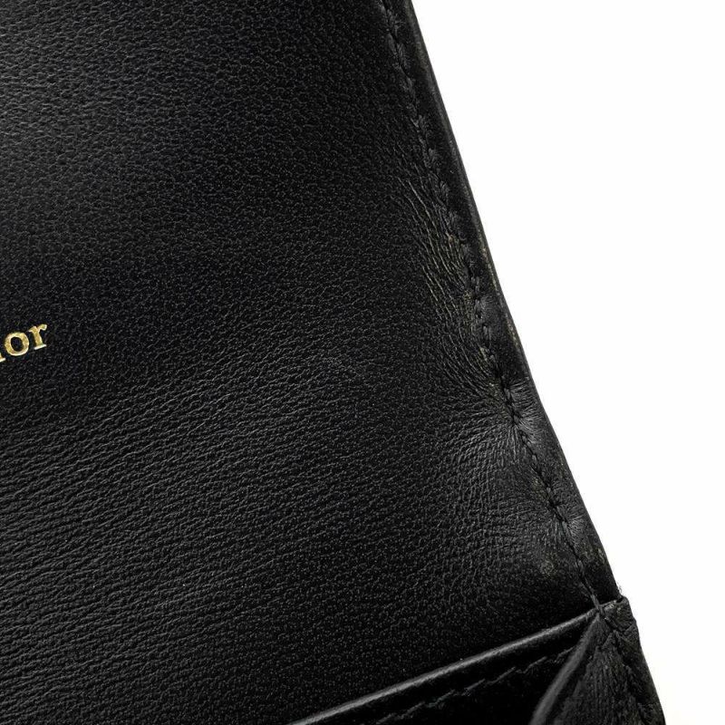 クリスチャン・ディオール コインケース ジョリー Jolie Glycine ウォレット カナージュ ラムスキン S3102UNJB_M900 黒