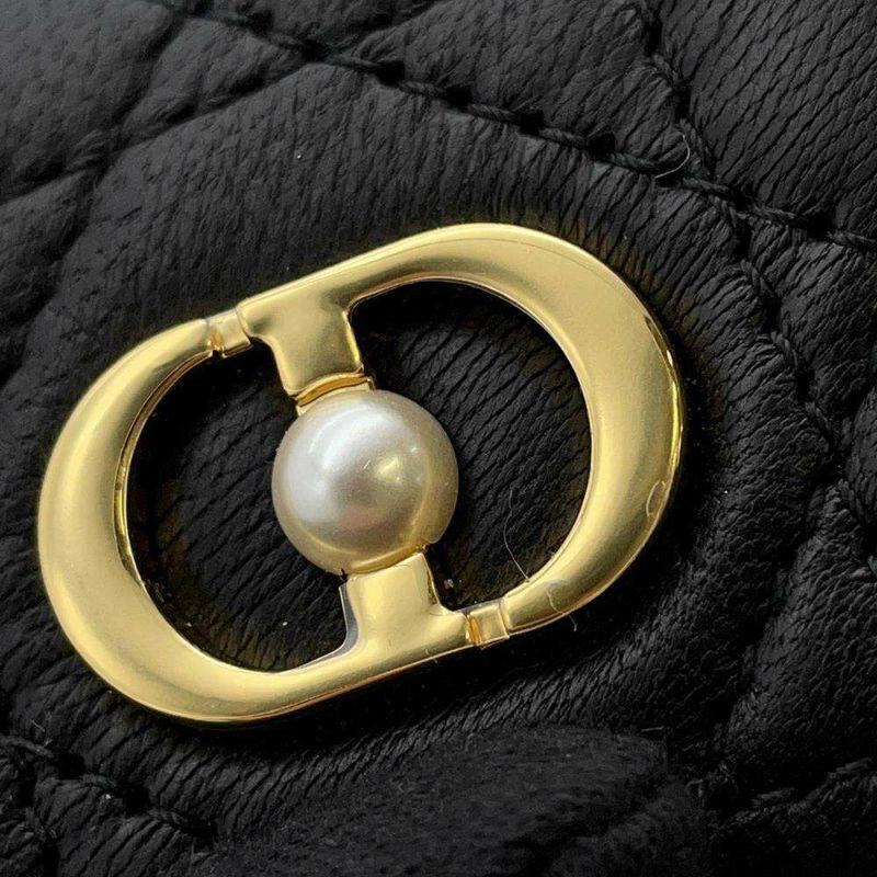 クリスチャン・ディオール コインケース ジョリー Jolie Glycine ウォレット カナージュ ラムスキン S3102UNJB_M900 黒