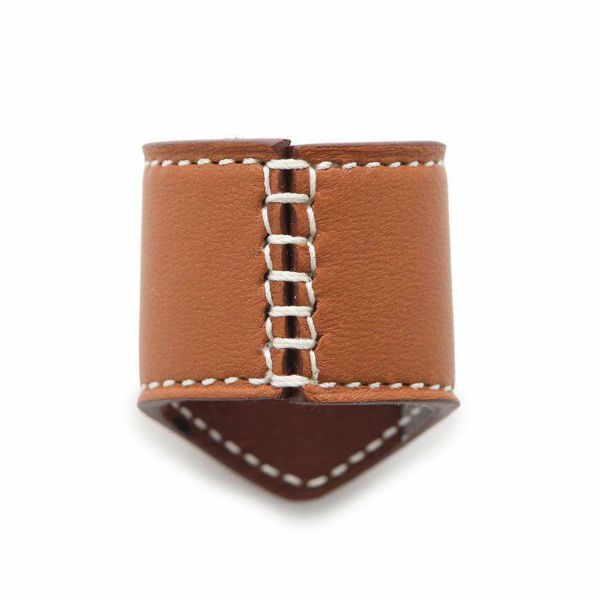 エルメス スカーフリング ポルト・ボヌール マロンアルザン/ラムスキン/シルク HERMES アクセサリー