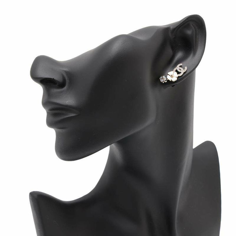 シャネル ピアス ココマーク フラワーモチーフ ラインストーン メタル I25 P ABF389 CHANEL アクセサリー
