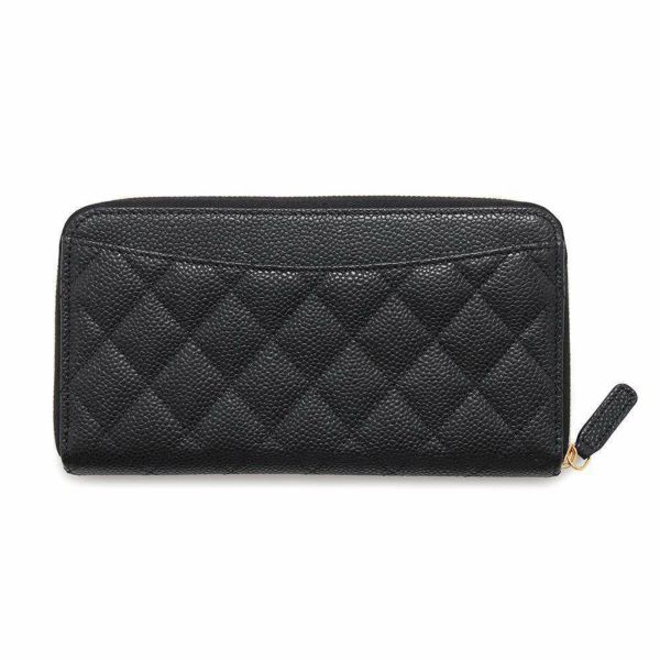 シャネル 長財布 クラシック ロング ジップ ウォレット ココマーク キャビアスキン マトラッセ AP0242 CHANEL 黒