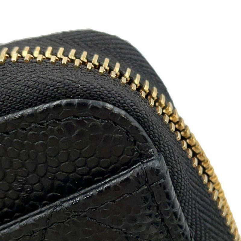 シャネル 長財布 クラシック ロング ジップ ウォレット ココマーク キャビアスキン マトラッセ AP0242 CHANEL 黒