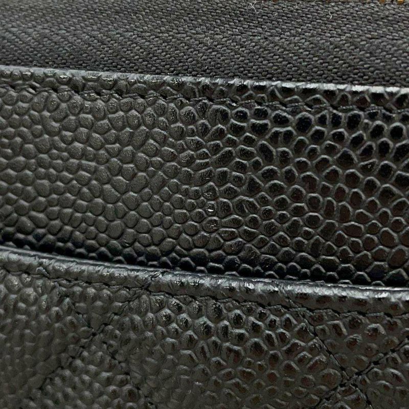 シャネル 長財布 クラシック ロング ジップ ウォレット ココマーク キャビアスキン マトラッセ AP0242 CHANEL 黒
