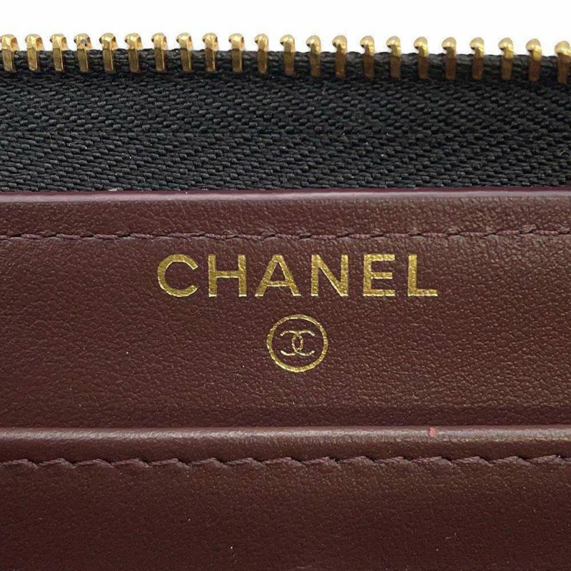 シャネル 長財布 クラシック ロング ジップ ウォレット ココマーク キャビアスキン マトラッセ AP0242 CHANEL 黒