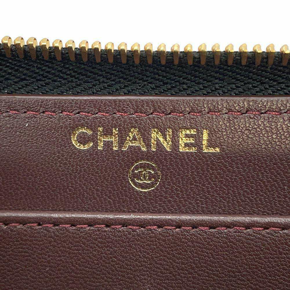 シャネル 長財布 クラシック ロング ジップ ウォレット ココマーク ラムスキン マトラッセ AP0242 CHANEL 黒