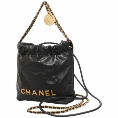 シャネル ハンドバッグ CHANEL 22 ミニ シャイニーカーフレザー