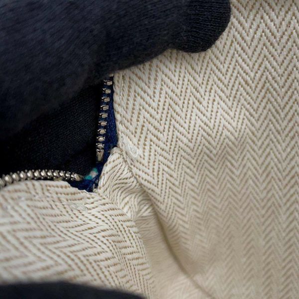 エルメス ポーチ エシャペ マリン/シルバー金具 キャンバス HERMES 小物入れ