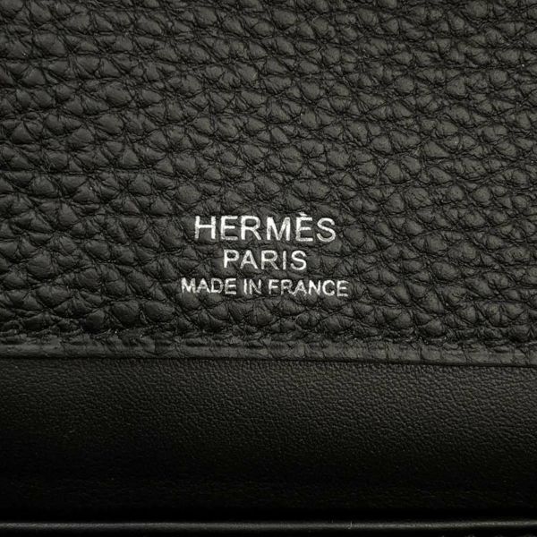 エルメス ショルダーバッグ サックアデペッシュ29 ブラック/シルバー金具 トゴ W刻印 メンズ 黒