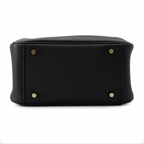 エルメス ハンドバッグ リンディ ミニ ブラック/ゴールド金具 トリヨンクレマンス W刻印 2wayショルダー 黒