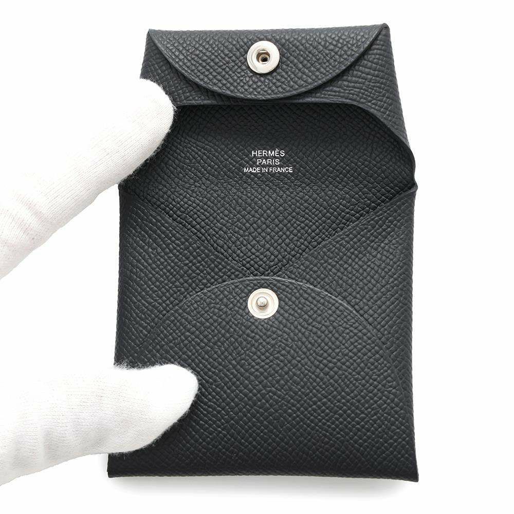 エルメス コインケース バスティア ブラック エプソン W刻印 HERMES 財布