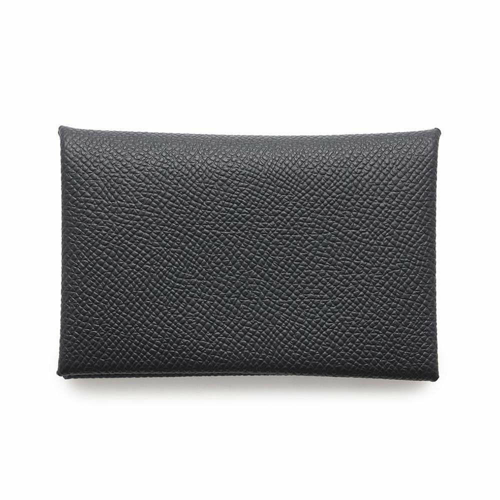 エルメス カードケース カルヴィ ブラック エプソン W刻印 HERMES 名刺入れ 黒
