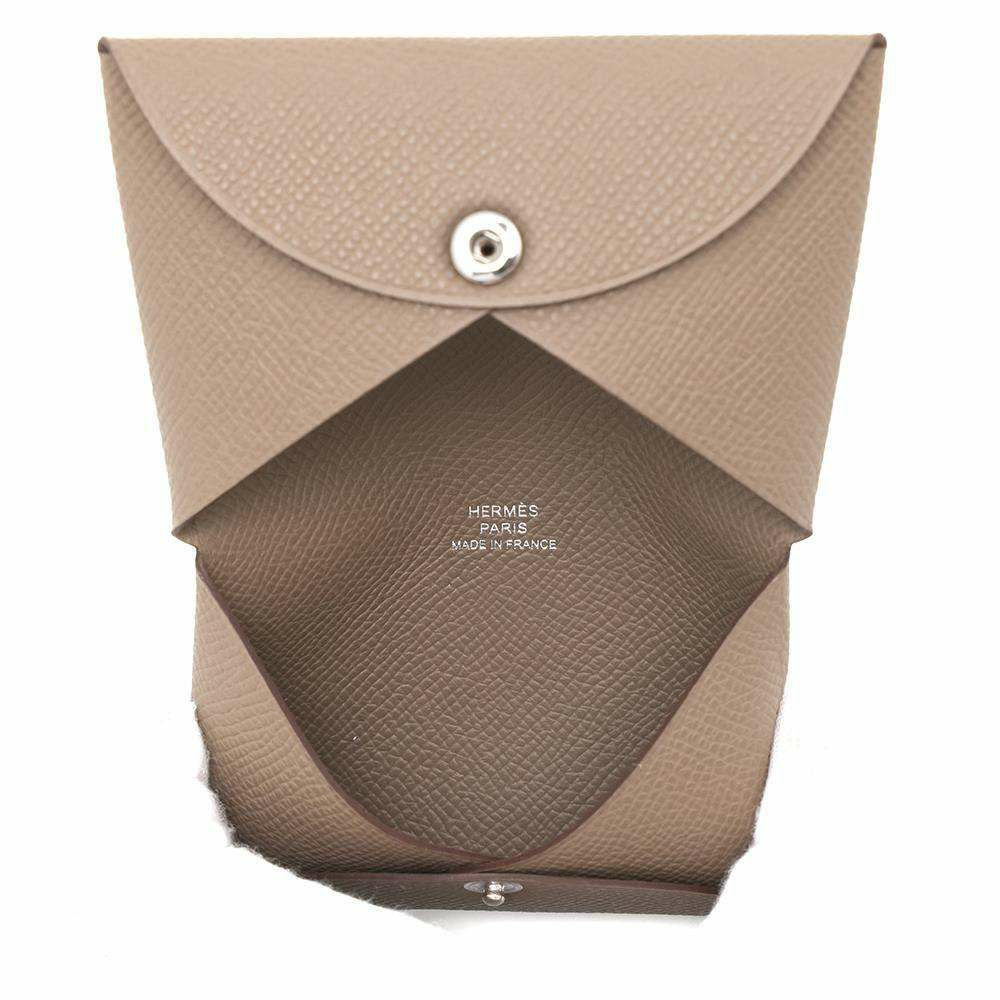 エルメス カードケース カルヴィ エトゥープ エプソン W刻印 HERMES 名刺入れ
