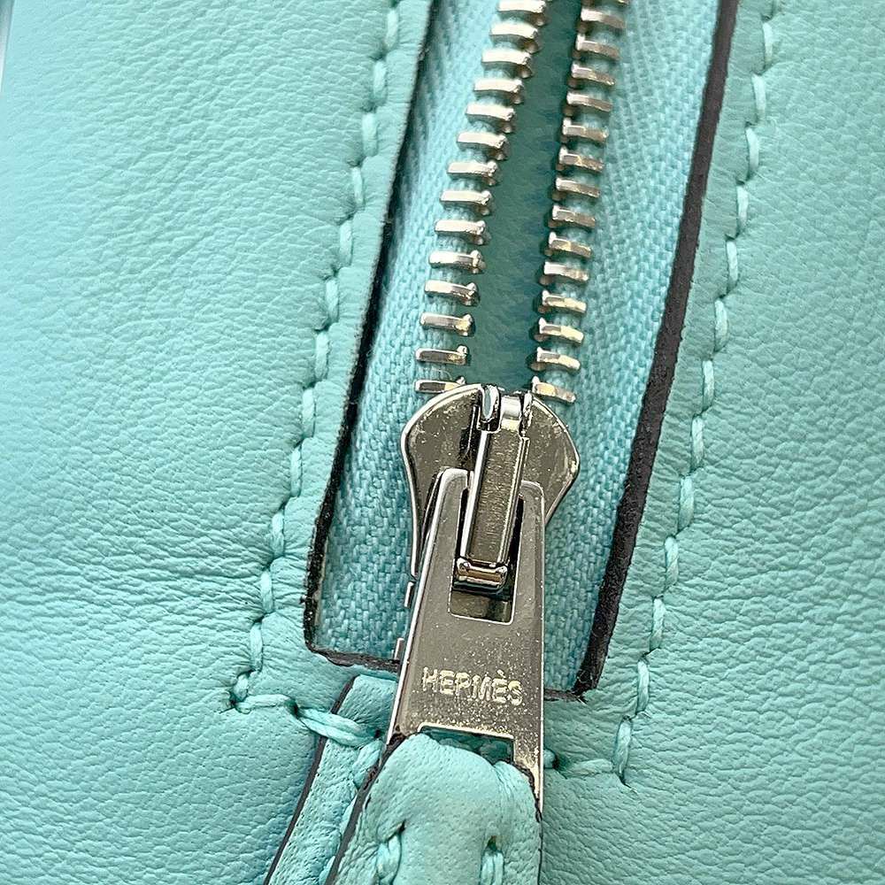 エルメス ハンドバッグ プリュム ミニ ブルーアトール/シルバー金具 スイフト T刻印 HERMES バッグ