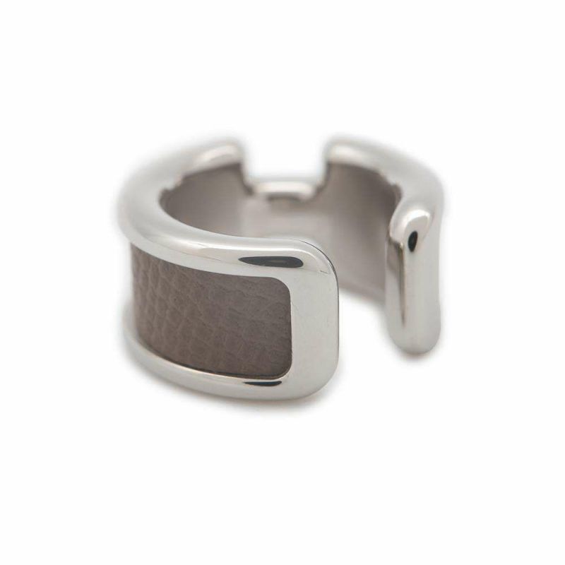 エルメス イヤーカフ オランプ Olympe スモール PM エトゥープ/シルバー金具 エプソン