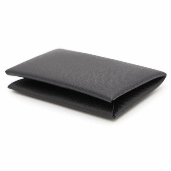 エルメス カードケース カルヴィ ブラック エプソン W刻印 HERMES 名刺入れ 黒