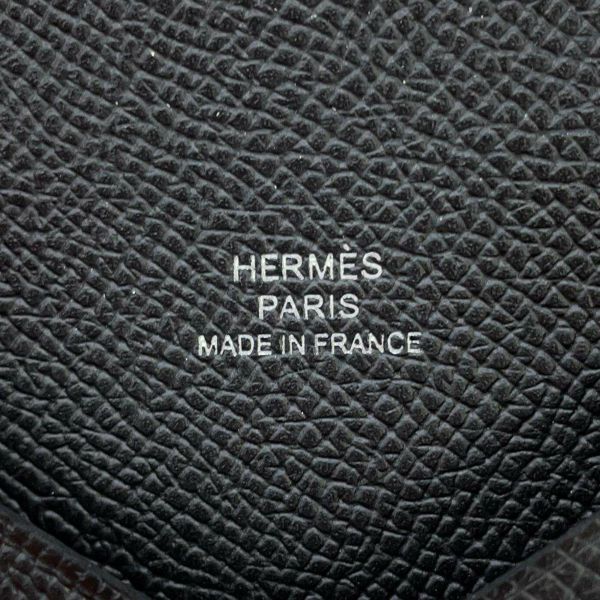 エルメス カードケース カルヴィ ブラック エプソン W刻印 HERMES 名刺入れ 黒
