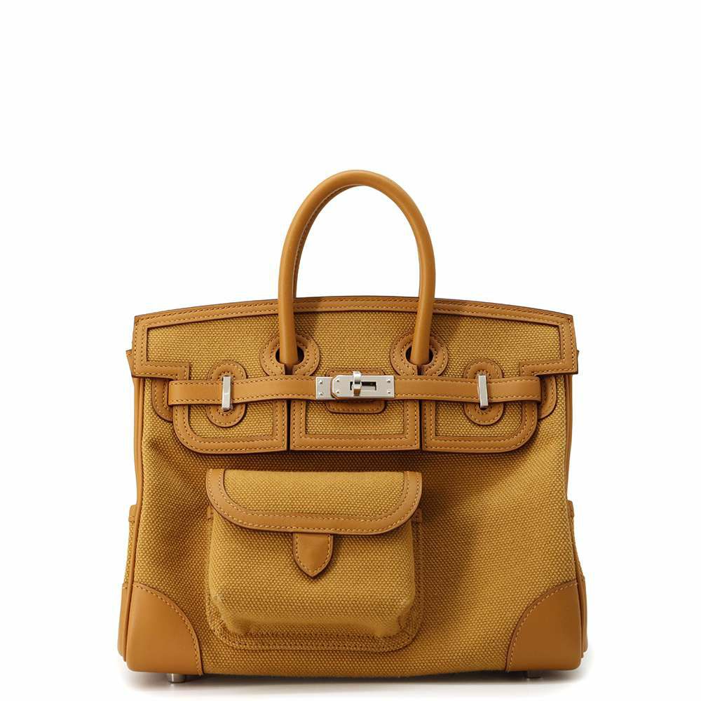 エルメス バーキン25 カーゴ セサミ/シルバー金具 トワルゴエラン/スイフト W刻印 HERMES Birkin ハンドバッグ
