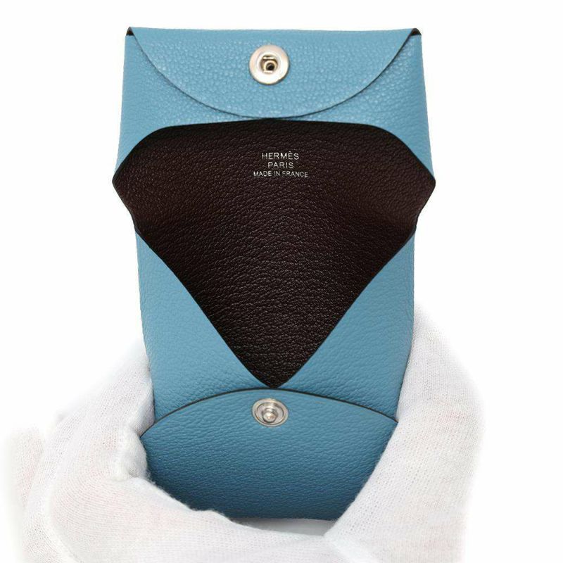 エルメス コインケース バスティア ヴェルソ ニューブルージーン/エベンヌ シェブルミゾル W刻印 シェーブル